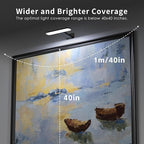 2 Pack Picture Lights for Wall, Rechargeable LED Picture Light Battery Operated with Remote, Dimmable Poster Light for Paintings, Portraits, Art Frames, Display Lighting for Wall Decor,Black