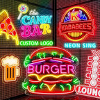 Custom Logo Neon Sign, UV Printed Store Neon Sign Customizable Large, Custom LED Logo Sign, Images Print Customized for Store Office Business Beauty Salon Shop Clubs Bands
