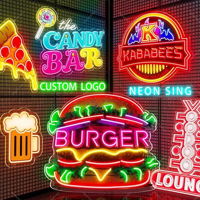 Custom Logo Neon Sign, UV Printed Store Neon Sign Customizable Large, Custom LED Logo Sign, Images Print Customized for Store Office Business Beauty Salon Shop Clubs Bands