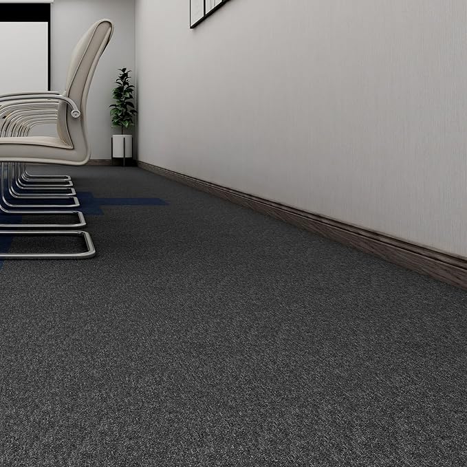 16-Pack 20"x20" Carpet Tiles, Non-Adhesive Soft Padded Floor Squares with Seamless Look for Home, Office, Indoor & Outdoor Use (43 Sq Ft) (J6)