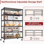 PrimeZone 6 Tier Wire Shelving with Wheels 79''H 1500lbs Storage Shelves NSF Certified Heavy Duty Steel Metal Shelf Adjustable Rolling Rack Kitchen Garage Closet Pantry Laundry 79''HX36''WX16''D 3Pcs