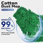 Matthew Cleaning 24'' Industrial Strength Cotton Dust Mop Refill Washable Replacement Heads for Residential & Commercial Use Fit Standard Dust Mop Frames, Hardwood,Concrete Floors Green Pack of 6