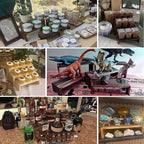 12Pcs Display Riser Wood Risers Cupcake Stand 3 Tier Racks Decorative Rectangular 4 Set Cologne Perfume Organizer Dessert Stands for Vendors Event