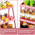 CozyNova 3 tier candy display - Snack holder with snack holder - Multi-functional counter snack and chip holder for stores - Cupcake display stand (Pink)