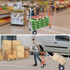 4-in-1 Convertible Hand Truck Dolly Cart, 770 lbs Heavy Duty Folding Hand Truck with 10" Solid Wheels, Aluminum Portable Dolly Hand Cart for Moving, Office, Home & Warehouse Use