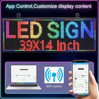 Led Sign Custom Programmable Scrolling Outdoor Digital For Business Matrix Panel Electronic Message Board Display Screen Waterproof Ip65 Wifi/App Control 96x32 Rgb Matrix, 39"X14"