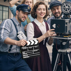 Movie Film Clapboard Hollywood Wooden-Clapper Board Directors Photography Studio Video TV Clapper Board with Erasable Pen Movie Theater Props Decor，Black Clap Board 7.8 X 7.5 inches