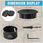 2-3/8" Black Desk Grommet, JTemgle Flexible Cable Grommet with Bi-Metal Hole Saw Rubber Cable Hole Cover Wire Organizer Caps Desktop Cord Management for Home Office TV Stands Tabletops, 13 Pieces