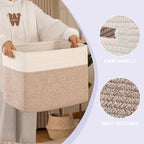 OIAHOMY Storage baskets for Shelf, Toy Storage Basket, Collapsible Storage Bins, Blanket Basket Living Room, Closet Storage for Bedroom, 16.5 x 13 x 12 Inches-Pack of 2-Brown