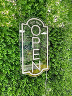 Vertical open sign Vertical Open Led Sign Neon Sign business window light vertical open signs for business (Warm white, 16.5x9'')