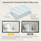 40x32 Inch Black Bathroom Mirror for Wall, Thick Metal Framed Rectangle Mirrors for Over Sink, Bedroom, Living Room, Entryway, Anti-Rust, HD Tempered Glass