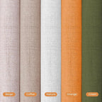 Faux Linen Semi Sheer Room Divider Curtain with Flexible Curtain Track, Light Filtering Privacy Drapes for Window Sliding Glass Door, Living Room Bedroom, Sunset Orange, 72" W x 96" L,1 Panel