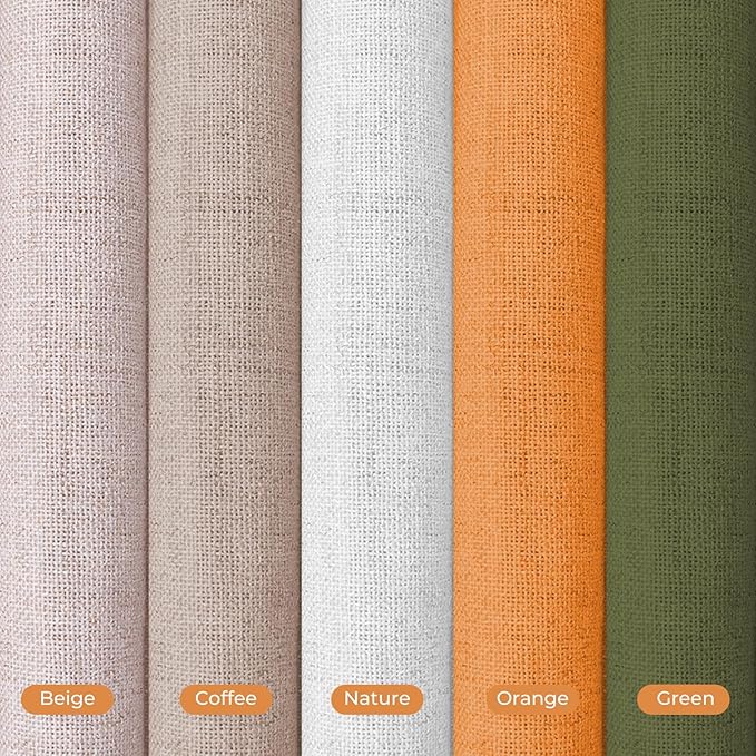 Faux Linen Semi Sheer Extra Wide Room Divider Curtain with Flexible Curtain Track, Light Filtering Privacy Drapes for Sliding Glass Door, Living Room Bedroom, Sunset Orange,100" W x 108" L,1 Panel