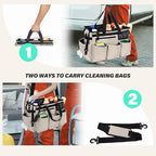 Wearable Cleaning Caddy Bag for Cleaning Supplies,Large Capacity Cleaning Organizer White