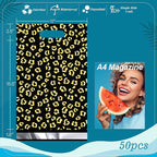 JinRuiKJ Poly Mailers with Handle 12x15.5 Inch 50 Pcs, Easy to Carry Packaging Bags for Small Business, Thank You Shipping Bags with Self Adhesive Strip, Tearproof and Waterproof - Gold leopard