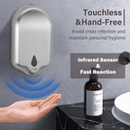 Commercial Gel Liquid Soap & Gel Hand Sanitizer Dispenser Automatic Touchless Wall Mounted for Commercial & Home Bathroom, Large Capacity 40.5 oz/1200 ml (Stainless Steel)