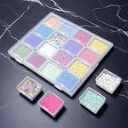 Large Bead Storage Box - 16 Grids Clear Organizer, 1 Pack,Portable for Jewelry,Diamonds,Hardware,Craft Accessories Grid Plastic Box,Oil Painting Color Palette,Ring Earring Storage Box