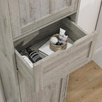 Iwell 67" Tall Bathroom Cabinet with Adjustable Shelves & 1 Drawer, Storage Cabinet with 2 Doors, Narrow Tall Cabinet, Floor Cabinet for Bathroom, Living Room, Home Office, Grey