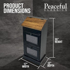 Peaceful Classics Potato Storage Wood Box, Wooden Bread Bins, Decorative and Onion Bin, Bin w/Grocery Section, Vegetable w/Lid for Kitchen Pantry, Black, KS302B