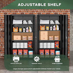 Greenvelly 72" H Metal Storage Cabinet, 36" W x 18" D Black Locking Metal Cabinet Garage Storage Cabinet with Doors and 4 Adjustable Shelves, Lockable Steel Cabinets for Home Office, Garage, School