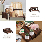3-Tier Wooden Cupcake Stand & Display Risers, for Food Desserts & More, Sturdy & Reusable