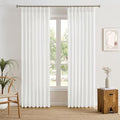 RAIN CITY Linen Pinch Pleated White Sheer Curtains 94 Inches Long 2 Panels Set, Light Filtering Window Drapes for Bedroom Living Room 50 Each Wide
