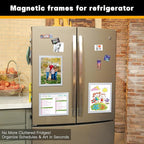 10Packs Magnetic Frames for Refrigerator & Metal Surfaces - 8.5x11 Magnetic Sign Holder - File/Paper/Document Holder with Photo/Picture/Poster Frame for Commercial/Home Use (Silver)