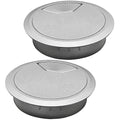 Desk Grommet 2-3/8" (60 mm), Desk Cord Hole Cover, Cable Grommet ABS Plastic, Desk Hole Grommet for Office and Home Table Cable, Detachable Adjustable Cable Cord Organizer (Silvery2 Pcs)