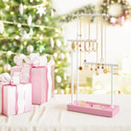 SRIWATANA Jewelry Organizer Stand, Extra Tall Necklace Holder Jewelry Holder, Gift Idea (Pink & White)