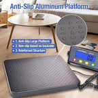 Surmountway Industrial Shipping Scale 660lbs with Anti-Slip Aluminium Platform, 11.8" x 11.8" Black Portable Digital Postal Scale for Shipping Packages Luggages with Tare/Count/Auto-Off Functions