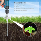 Screw in Tent Stakes Heavy Duty,8 Inch Ground Anchors Screw in,Metal Stakes with Hex Head Driver,Camping Tent Accessories (8, White)