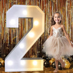 Pooqla 3FT Marquee Light Up Numbers 2, LED Large Lighted Marquee Numbers for 2nd 20th 21st 25th Birthday Decorations, Giant Mosaic Number Gift for Girls Boys Wedding Anniversary Party Decorations