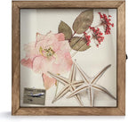 TJ.MOREE Shadow Box Display Case 12 x 12 Flowers Shadow Box Frame with Glass Window Picture Frame Wedding Bouquet Memorabilia Medals Photos Memory Box for Keepsakes - Carbonized