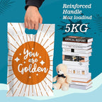 JinRuiKJ Poly Mailers with Handle 10x13 Inch 100 Pcs, Easy to Carry Packaging Bags for Small Business, Thank You Shipping Bags with Self Adhesive Strip, Tearproof and Waterproof - You are Golden