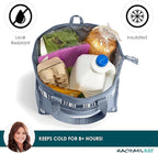 Rachael Ray Chillout Soft Cooler Bag, Large Reusable Insulated Grocery Bag with Zippered Top, Travel Tote for Hot or Cold Food, Grocery Tote Bag