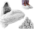 Premium Boot & Shoe Covers Disposable Booties - 100 Pack - Durable, Non-Slip, Non-Toxic, Water Resistant, Recyclable Protectors for Indoor & Outdoor - Large Size Fits Most Shoes
