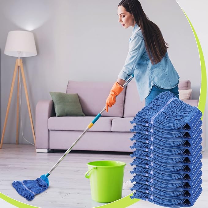 20 Pieces Commercial Mop Head Bulk Replacement Floor Cleaning Refills Heavy Duty Commercial Wet Mop Heads for Home Industrial Cleaning