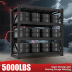 5000LBS Heavy Duty Garage Shelving 59" W Garage Storage Shelves 4-Tier Metal Adjustable Shelf Unit Storage Rack for Basement Supermarket Warehouse 59" W x 24" D x 78" H Black