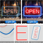 inShareplus 16"x 9" Super Bright Open Sign,12V LED Neon Open Signs for Business for Window, with ON/OFF Switch, Electric Light up Signs for Stores, Restaurants Retail Shops (Blue-Red-Horizontal)