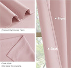 PONY DANCE Blush Pink Curtains for Kitchen 45 inch Length, Thermal Insulated Blackout Window Drapes for girl's Bedroom, Room Darkening Short Curtains for Nursery(2 Panels, Peach Blush, 42 inches Wide)