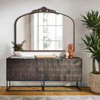 Micasso Large Bronze Vintage Mirror: 40"x 30" French Baroque Antique Mirror - Traditional Ornate Decorative Wall Mounted Arched Mirrors for Wall/Mantel/Entryway/Hallway - Home Decor for Living Room