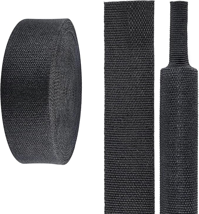 2 in 1 Heat Shrink Braided Sleeving Fabric Tubing-Ideal fit Irregular Shape Hose/Cable/Wire (1"(25mm), 45FT)