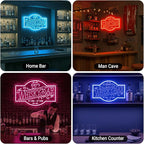 Custom Neon Bar Sign, Personalized Whiskey LED Light for Home Bars, Speakeasy Man Cave Décor Beer Established Year Gifts for Men Dad Husband Whiskey Lovers