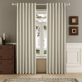 Full Blackout Natural Birch Curtains 63 Inch Long Linen Textured Curtains Thermal Insulated Heat Blocking Noise Reducing Vintage Drapes for Nursery Bedroom Rod Pocket&Back Tab 2 Panels 50W x 63L