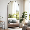 Floor Full Length Mirror, Arched Mirrors Full Length 81"x41" Freestanding Large & with Aluminum Frame&Wall Mounted & Hanging or Leaning& Full Body Mirror for Bedroom, Black