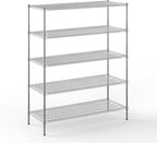 24" Deep x 60" Wide x 74" Height Wire Shelving Kit | 5-Tier | NSF Commercial Storage Rack Unit