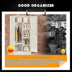 Greenvelly Metal Storage Cabinet with 2 Doors, Grey 72” Steel Storage Wardrobe Cabinet, Employees Locker Closet Clothing Coat Steel Wardrobe Cabinet with Hanging Rod for Garage, Gym, Home Office