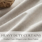 100% Blackout Elegant Curtains 95 Inch 2 Panel Set for Living Room/Sunroom Thermal Insulated Custom Curtains for Windows Boho Farmhouse Drapes Office(Ivory Cream/Off White)Hook Belt Pleated/Back Tab