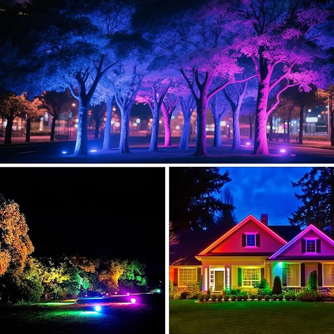 LED Flood Light Outdoor 80W, 800W Equivalent 8000LM Color Changing Stage Spotlight with APP Control, DIY Scenes - Timing - Warm White 2700K - Smart RGB Landscape Uplight, 43 Modes, IP66 Waterproof