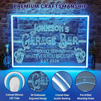 Custom Garage Bar Neon Sign for Man Cave Home Bar Décor, Personalized LED Light Customizable Name Bar Signs Unique Gifts for Men Dad Husband Beer Lover (Multiple Sizes & Colors)